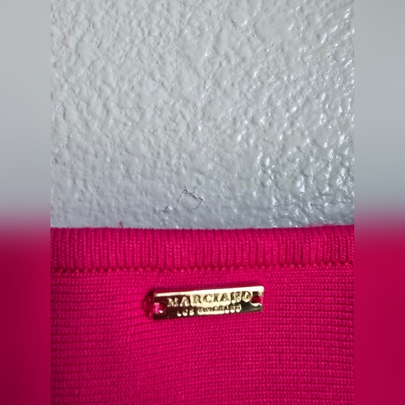 Marciano Pink Sheath Dress Asymmetrical Neckline - Picture 3 of 9